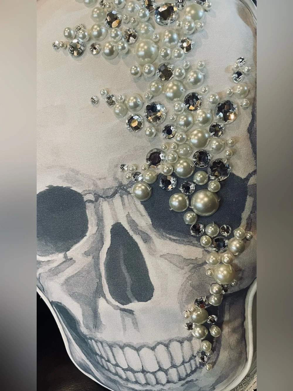 CXL by Christian Lacroix Embellished Skull Down Alternative Decorative Pillow